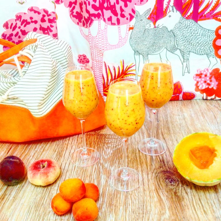 SMOOTHIE FRUITS ORANGES ET SON INFUSION BASILIC