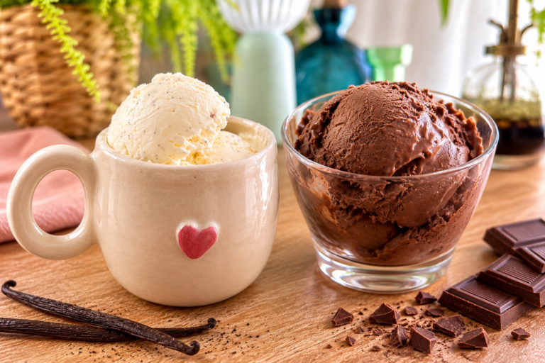 Glace chocolat & glace vanille sans sorbetière